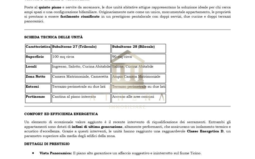 ATH102 ZONA TICINELLO – DUE UNITA’ ABITATIVE